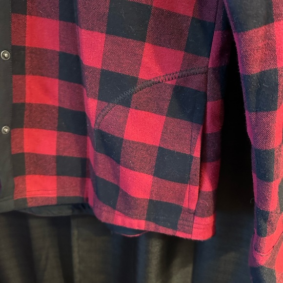 Orvis Plaid Flannel Shacket Pinnacle shirt jacket black red checkered medium - Picture 3 of 6